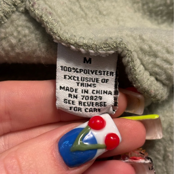 Sage green long sleeve zip up hoodie - Picture 6 of 7